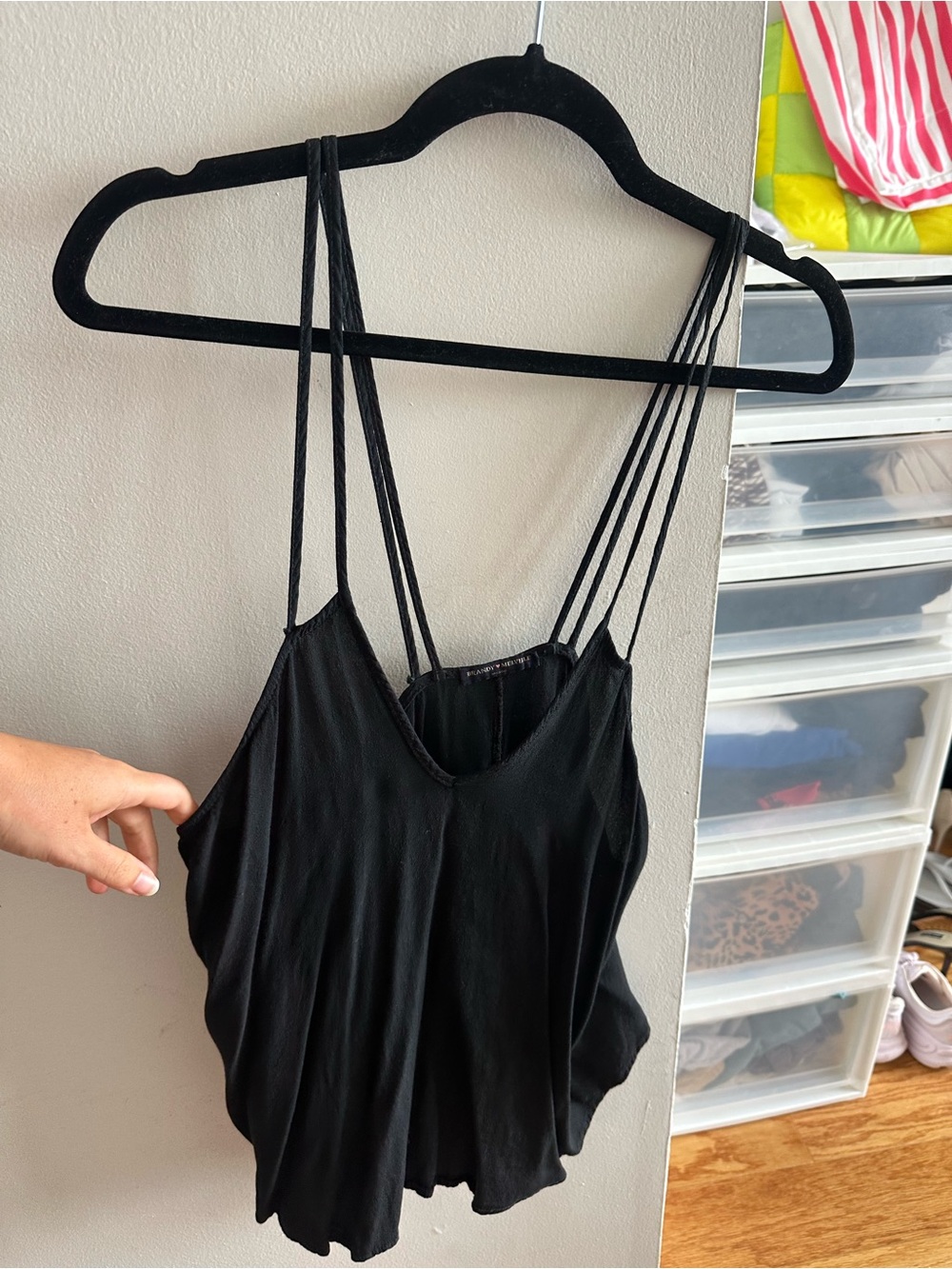 Brandy Melville Black Multi-Strap V-Neck Cami